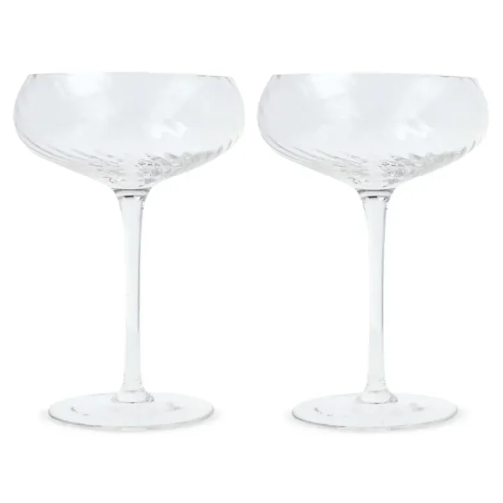 Byon Opacity set of 2 champagne glasses with stylish glass pattern 300ml - LT53026 (N0004)